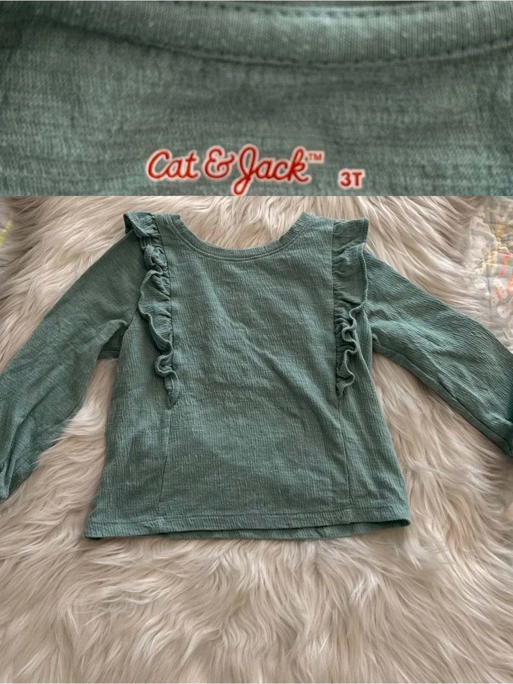 Girls 3T Denim Jacket & Long Sleeve T-Shirt Lot | OshKosh B'gosh and Cat & Jack